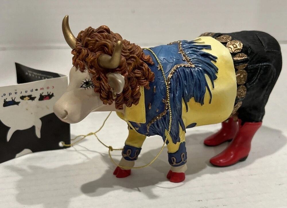 RARE Cow Parade Cowntry Moosic Star Cow Figurine, Westland Giftware #7759 No BOX